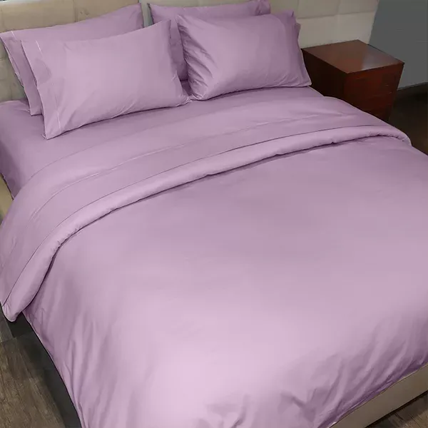 Fieldcrest Plain Duvet Cover - 100% Cotton - 220 Thread Count - Plum (Available in sizes) product thumbnail 4