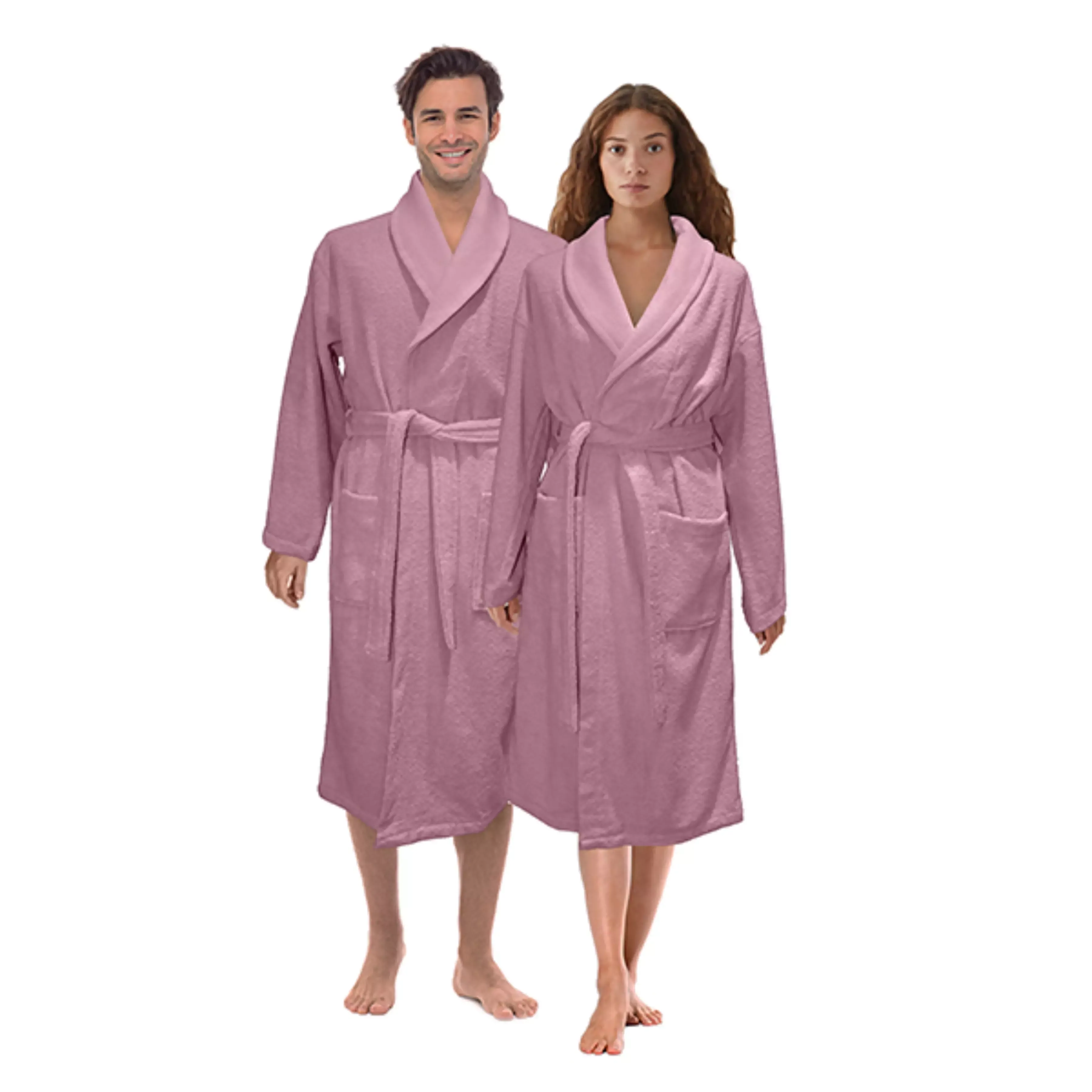 Nova Home Luna Unisex Bathrobe (1 Piece) - 100% Cotton - Rose (Available in sizes) product thumbnail 5