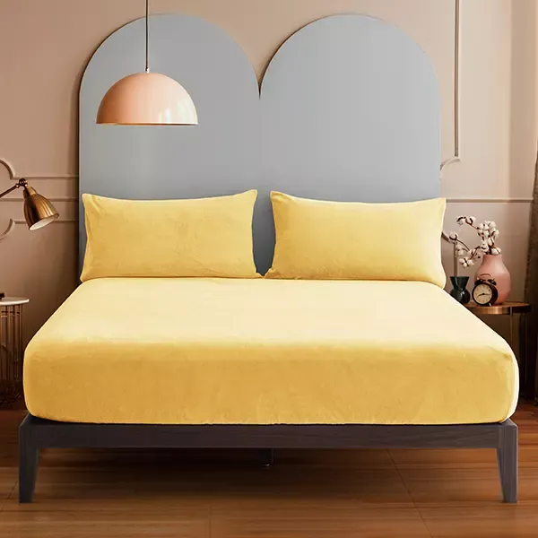 Nova Home WarmFit Winter Microfleece Fitted Sheet Set - Yellow (Available in Sizes) product thumbnail 8