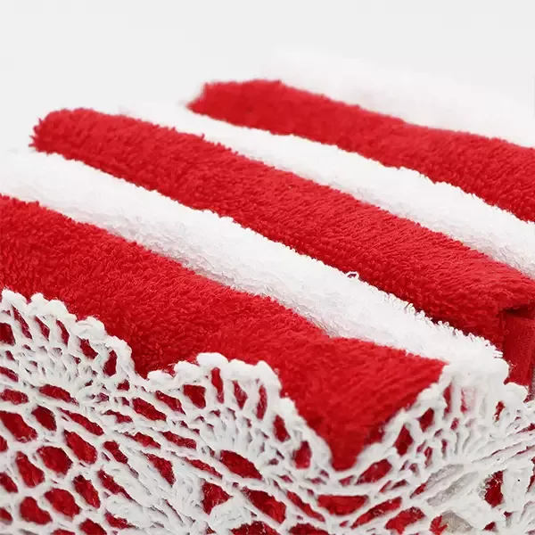 Weva "Florina" Guest Towels Basket - 100% Cotton - 6 Pcs - Red product thumbnail 3