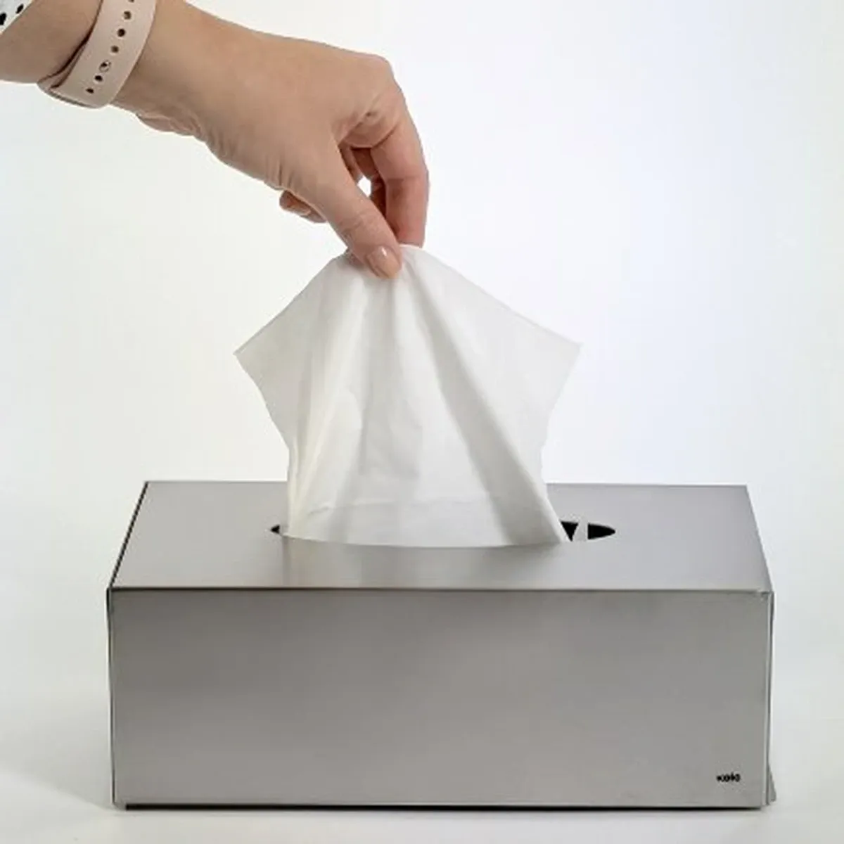 Kela Clean Stainless Steel Bathroom Facial Tissue Box - Silver product thumbnail 2