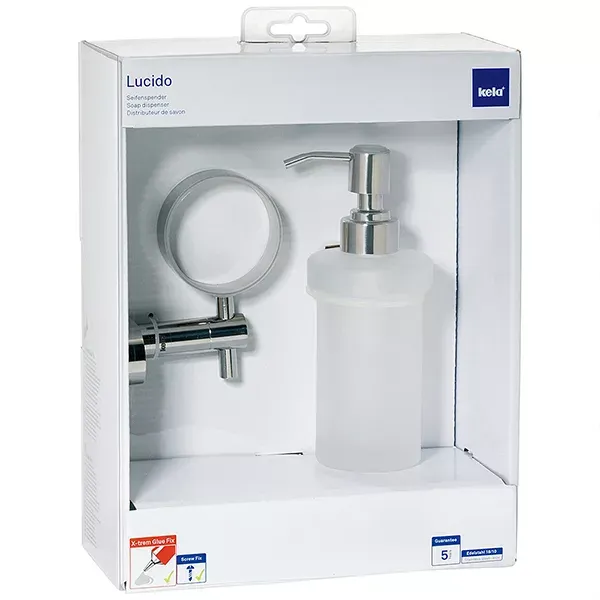 Kela "Lucido" Wall-Mounted Soap Dispenser - 250 ml - Silver product thumbnail 3