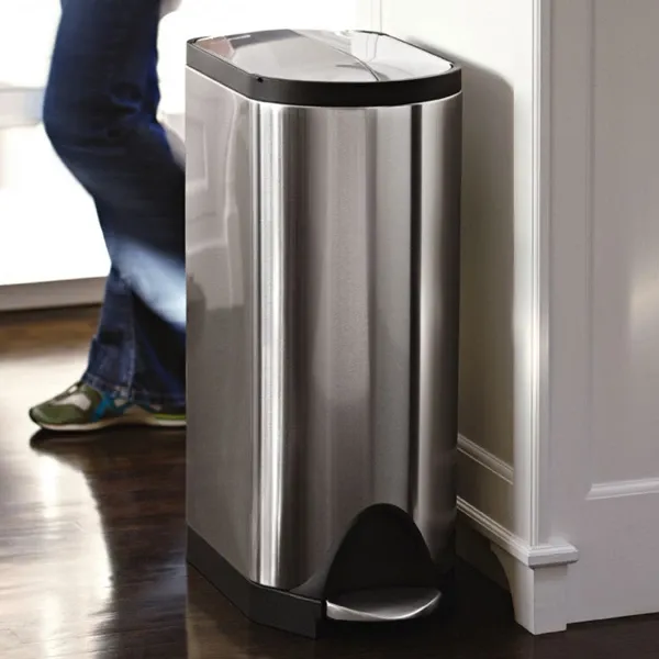 Simplehuman Stainless Steel Butterfly Trash Bin-30 L - Brushed product thumbnail 2