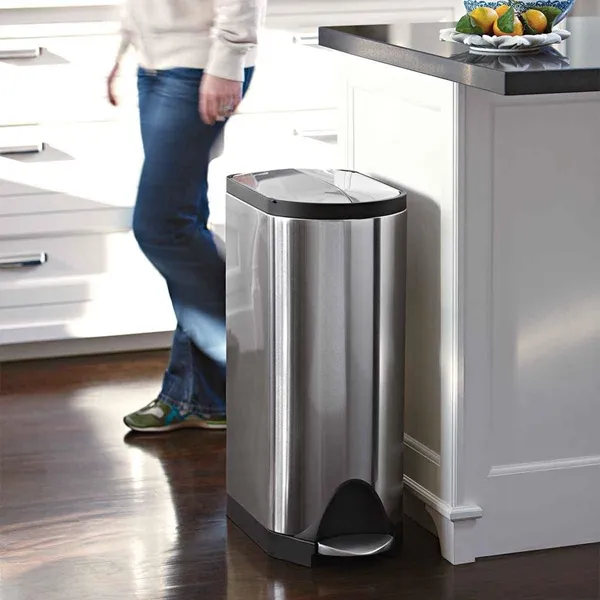 Simplehuman Stainless Steel Butterfly Trash Bin-30 L - Brushed product thumbnail 4
