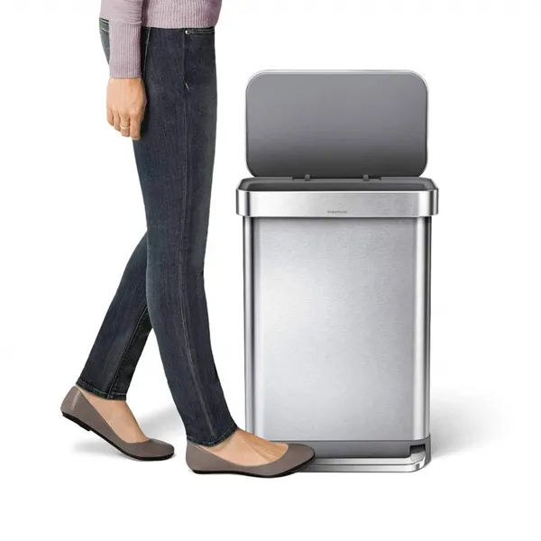 Simplehuman Stainless Steel Trash Bin-55 L - Brushed product thumbnail 4
