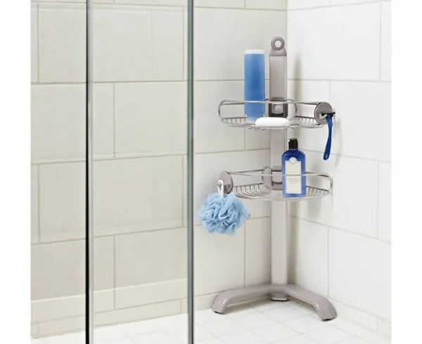 Simplehuman Stainless Steel & Anodized Aluminum Corner Shower Caddy - Silver product thumbnail 3