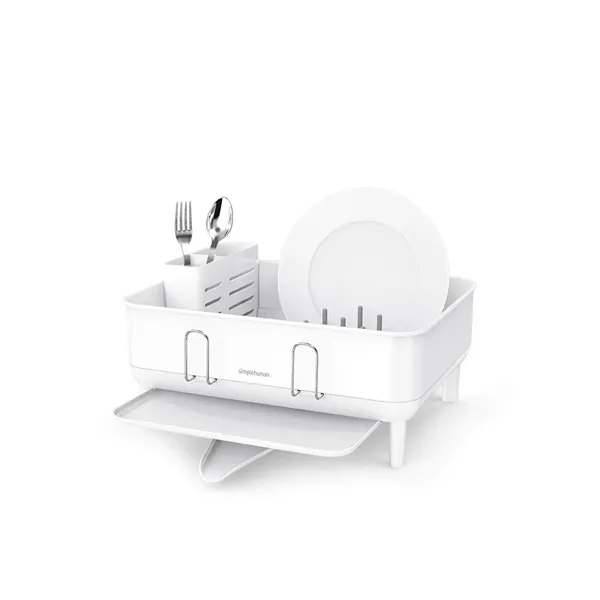 Simplehuman Compact Stainless Steel Framedish Rack - White product thumbnail 2