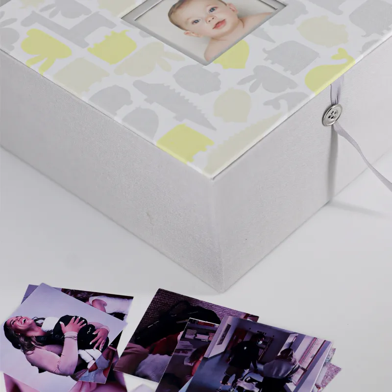Pearhead "Signature Line" Baby Memory Box - Grey product thumbnail 2