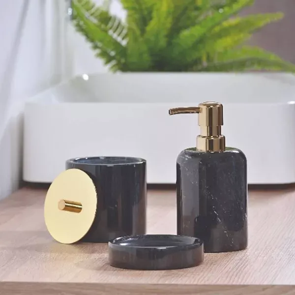 Kela "Liron" Cotton Storage Small Box - Marble - Black product thumbnail 2