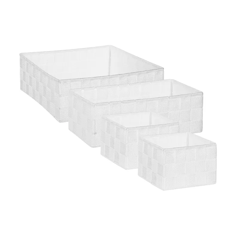 Weva PP Square Basket Set – 4 PCs - White product thumbnail 2