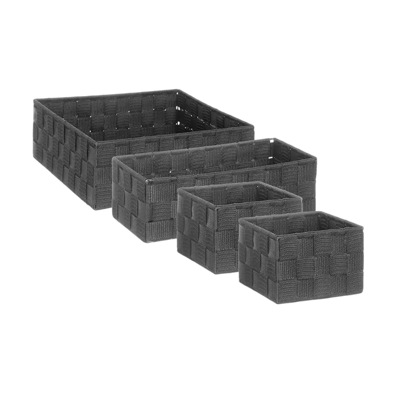 Weva PP Square Basket Set – 4 PCs - Charcoal product thumbnail 2