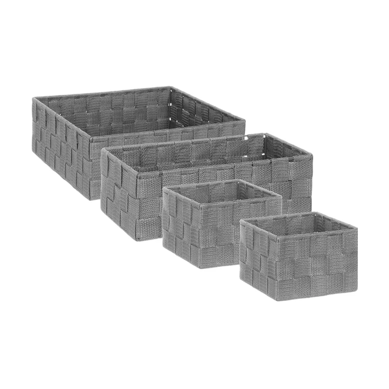 Weva PP Square Basket Set – 4 PCs - Light Grey product thumbnail 2