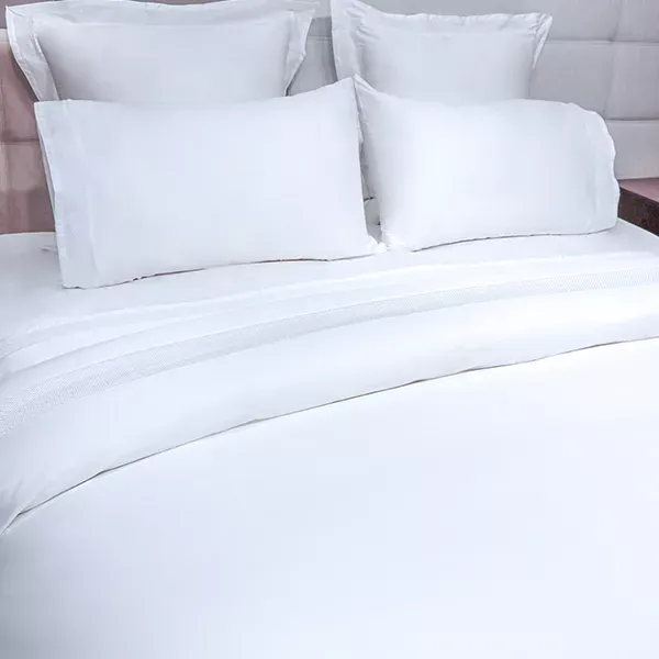 Nova Home Belmont Embroidery Duvet Cover Set - 100% Cotton, 400 Thread - King & Super King - 7 Pcs - White product thumbnail 2