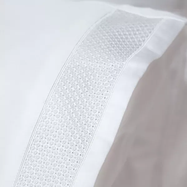 Nova Home Belmont Embroidery Duvet Cover Set - 100% Cotton, 400 Thread - King & Super King - 7 Pcs - White product thumbnail 3