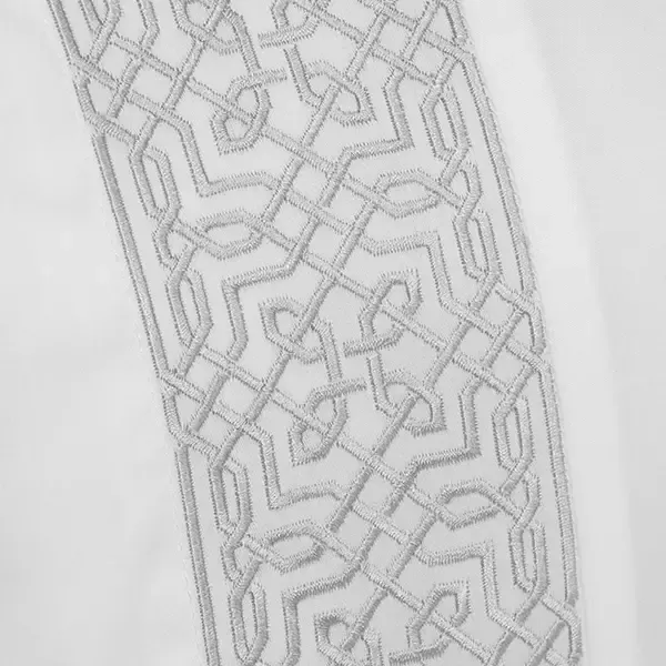 Nova Home Lounge Embroidery Duvet Cover Set - 100% Cotton, 400 Thread - King & Super King - 7 Pcs - White & Silver product thumbnail 8