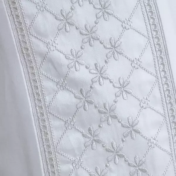 Nova Home Cotton Prime Embroidery Duvet Cover Set - 100% Cotton, 400 Thread - King & Super King - 7 Pcs - White product thumbnail 6