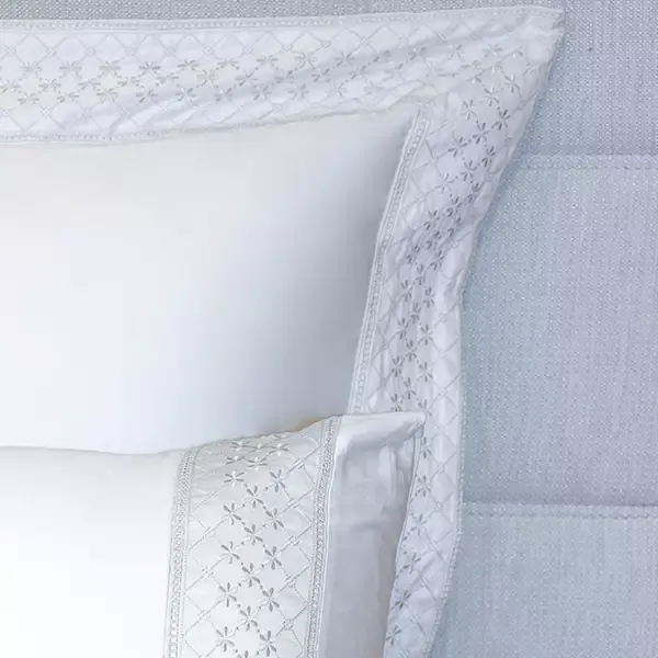 Nova Home Cotton Prime Embroidery Duvet Cover Set - 100% Cotton, 400 Thread - King & Super King - 7 Pcs - White product thumbnail 3