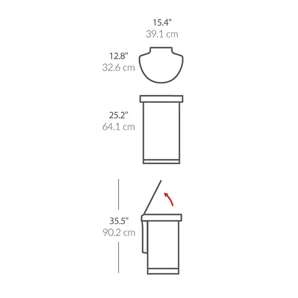 Simplehuman Sensor Trash Bin Semi Round - Stainless Steel - 45 Liter - Brushed product thumbnail 10