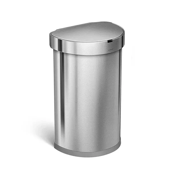 Simplehuman Sensor Trash Bin Semi Round - Stainless Steel - 45 Liter - Brushed product thumbnail 2