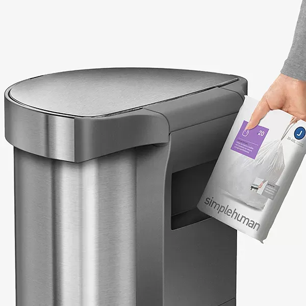 Simplehuman Sensor Trash Bin Semi Round - Stainless Steel - 45 Liter - Brushed product thumbnail 8