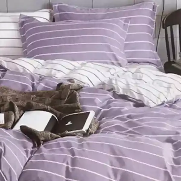 Nova Home Stripes Reversible Comforter Set - Purple (Available in Sizes) product thumbnail 2