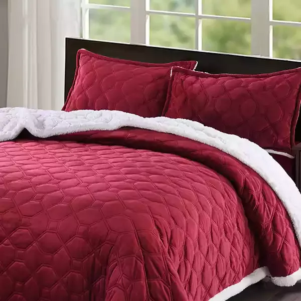 Nova Home Brielle Winter Bed Spread Set - Burgandy (Available in Sizes) product thumbnail 2