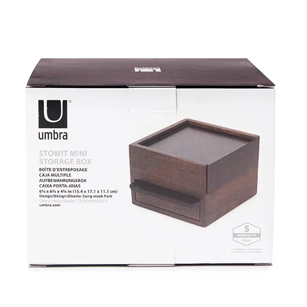 Umbra "Stowit" Mini Jewelry Box - Black & Walnut product thumbnail 4