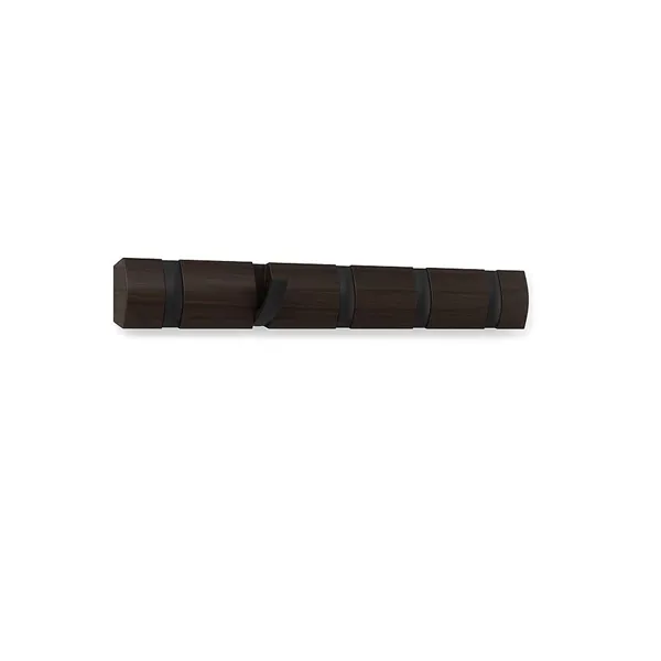 Umbra Flip 5 Hooks Wall Rail - Black and Walnut product thumbnail 4