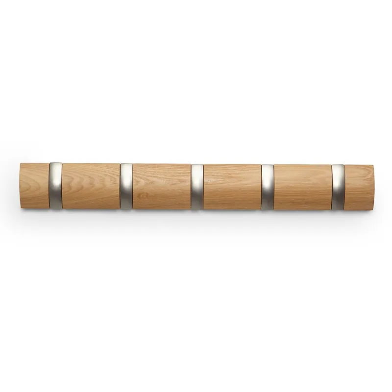 Umbra Flip 5 Hooks Wall Rail - Natural product thumbnail 2