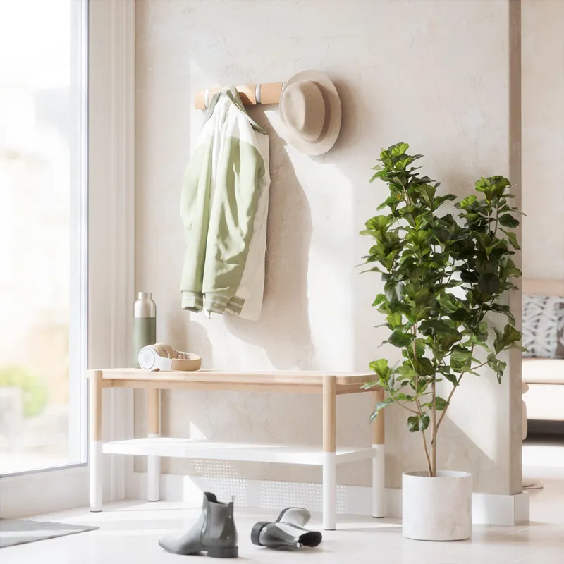 Umbra Flip 5 Hooks Wall Rail - Natural product thumbnail 3