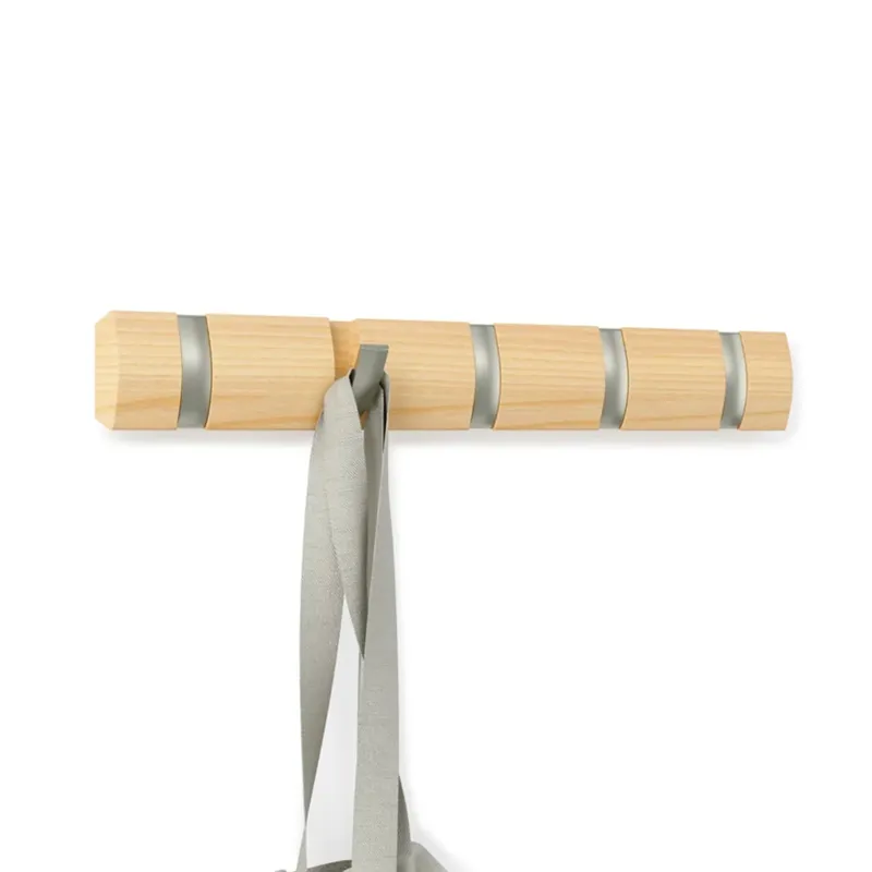 Umbra Flip 5 Hooks Wall Rail - Natural product thumbnail 4
