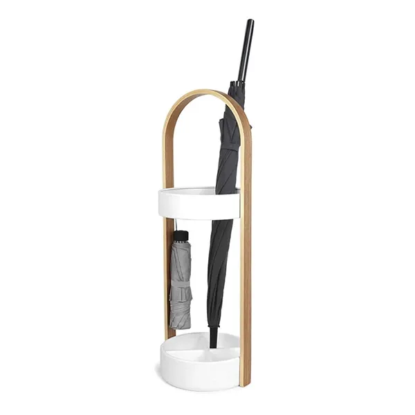 Umbra "Hub" Umbrella Stand - White & Natural product thumbnail 2