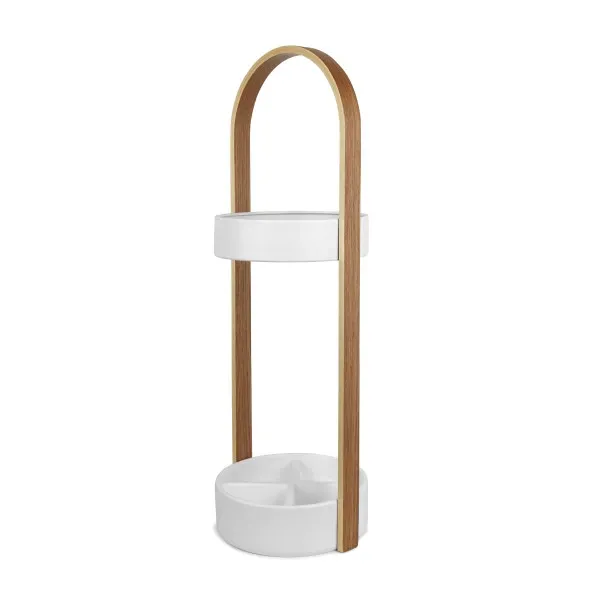 Umbra "Hub" Umbrella Stand - White & Natural product thumbnail 3
