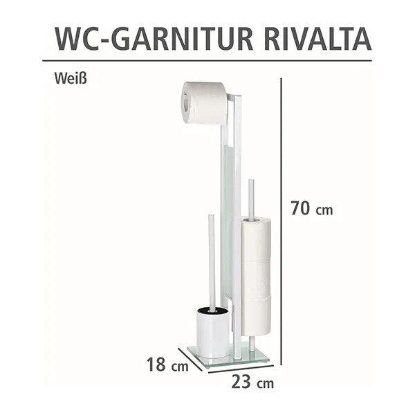 Wenko Rivalta Free-standing Rustproof Toilet Set - White product thumbnail 4