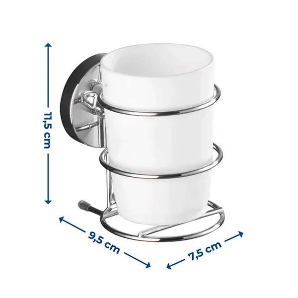 Wenko Milazzo Vacum-Loc Tumbler - Chrome - White product thumbnail 4