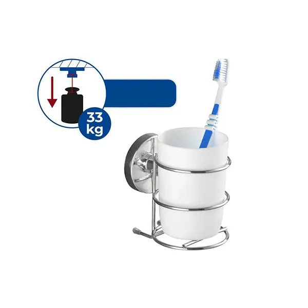 Wenko Milazzo Vacum-Loc Tumbler - Chrome - White product thumbnail 3
