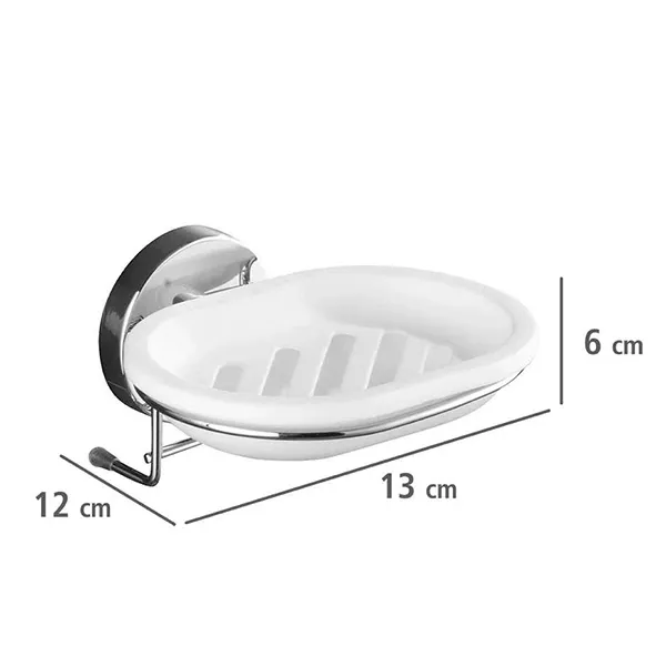 Wenko Milazzo Vacum-Loc Soap Dish - Stainless Steel - White product thumbnail 3