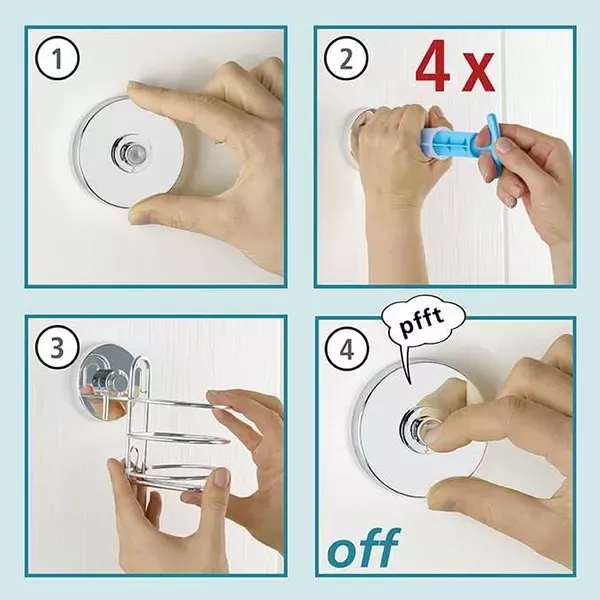 Wenko Milazzo Vacum-Loc Soap Dish - Stainless Steel - White product thumbnail 5