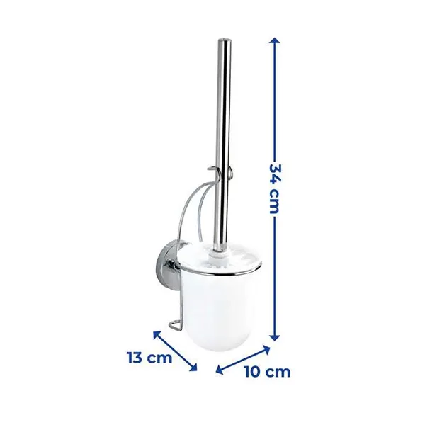 Wenko Toilet Brush" Vacuum-loc" - Stainless Steel - White product thumbnail 5