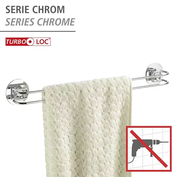 Wenko Towel Rail "Turbo-loc" - Stainless Steel - Silver product thumbnail 2