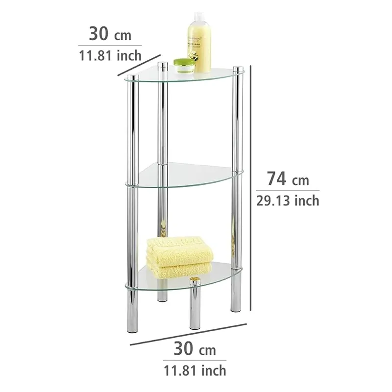 Wenko Yago Corner Rack Unit, 3 Shelves product thumbnail 2