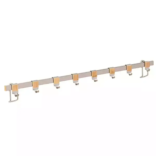 Wenko Premium 8 Hooks, Aluminium & Wood - Silver product thumbnail 4