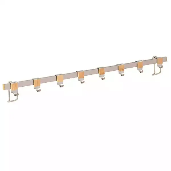 Wenko Premium 8 Hooks, Aluminium & Wood - Silver product thumbnail 4