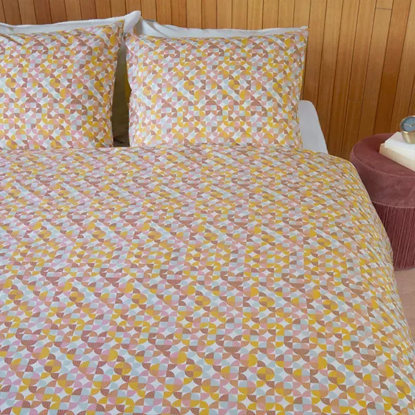 Bedding House Retro Grid Duvet Cover Set - 100% Cotton - Red (Available in sizes) product thumbnail 2
