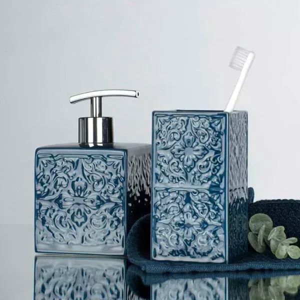 Wenko "Cordoba" Toothbrush Tumbler - Pottery - Dark Blue product thumbnail 2