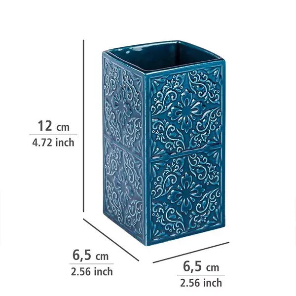 Wenko "Cordoba" Toothbrush Tumbler - Pottery - Dark Blue product thumbnail 4