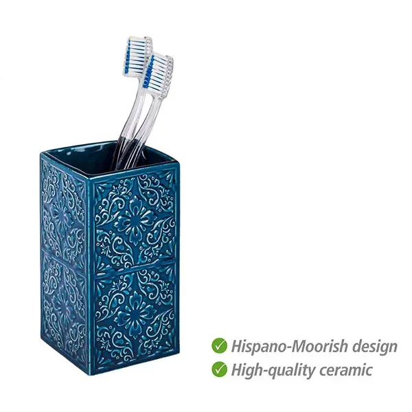 Wenko "Cordoba" Toothbrush Tumbler - Pottery - Dark Blue product thumbnail 3