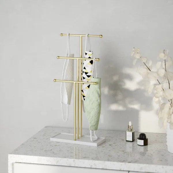 Umbra "Trigem" Jewelry Stand - Metal - White & Brass product thumbnail 3