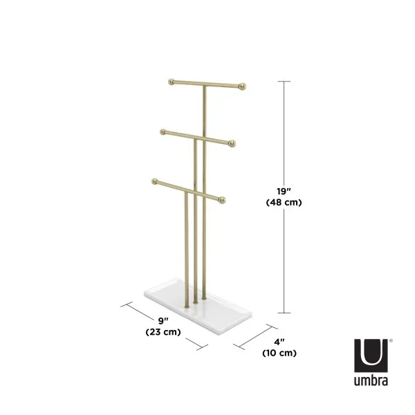 Umbra "Trigem" Jewelry Stand - Metal - White & Brass product thumbnail 10