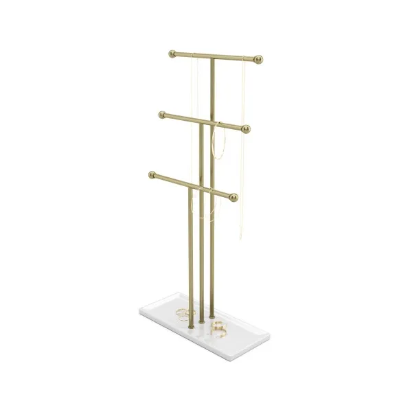Umbra "Trigem" Jewelry Stand - Metal - White & Brass product thumbnail 4